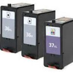 Lexmark 36XL, 37XL 3-Pack High Yield Combo (2 Black, 1 Color)