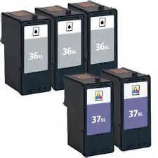 231541737.jpg Lexmark 36XL, 37XL 5-Pack High Yield Combo (3 Black, 2 Color) - Image 1