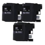 Brother LC103K Black Compatible 3-Pack High Yield Ink Cartridges