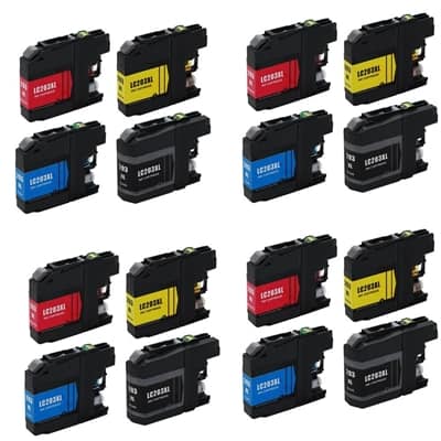 Brother-LC203XL-Value-16-Pack-Compatible-550-page-ink-Combo-4-Black-4-Cyan-4-Magenta-4-Yellow.jpg Brother LC203XL High Yield 16-Pack Compatible Ink Cartridge Combo - Image 1