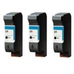HP 15 (C6615D) Black 3-Pack Premium Remanufactured Ink