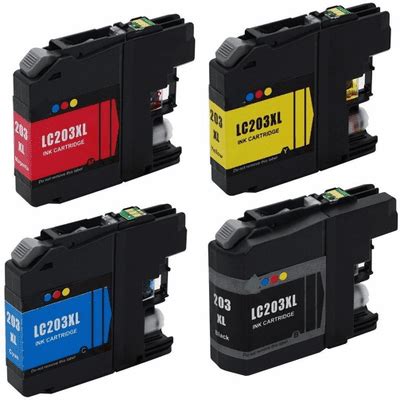 LC203XL-INK-SET.jpg Brother LC203XL High Yield Compatible 4-Pack Ink Cartridge Set - Image 1