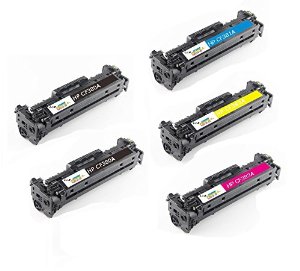 M476-5-PACK-TONERS-312A1.jpg HP Color LaserJet Pro M476 Compatible 5-Pack Combo with 2-High Yield Black - Image 1