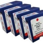 Pitney Bowes 797-0 Compatible 4-Pack Red Ink
