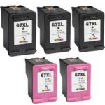HP 67XL 5-Pack Ink Combo Premium Remanufactured Cartridges
