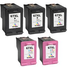 HP 67XL 5-Pack Ink Combo Premium Remanufactured Cartridges