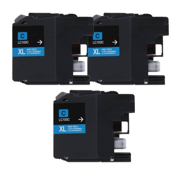 Brother LC103C Cyan Compatible 3-Pack High Yield Ink Cartridges $4.70 each ($14.10) Free Shipping