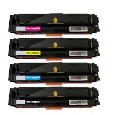 Canon 055 compatible toner 4-pack with black, cyan, magenta and yellow cartridges
