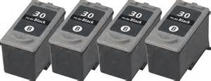 Canon PG-30 Black 4-Pack Compatible Ink Cartridges $15.95 each ($63.80) Free Shipping