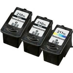 Canon PG-210XL, CL-211XL 3-Pack Re-Manufactured High Yield Ink Cartridges (2 Black, 1 Color) $45.95