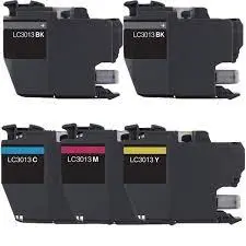 Compatible-LC3013-5-Pack-High-Yield-Inks-2-Black-1-Cyan-Magenta-Yellow.jpe Brother Compatible LC3013 High Yield 5-Pack Ink Cartridges