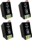 Epson T252XL Black Re-Manufactured 4-Pack High Yield Inks (T252XL120) $9.00ea ($36.00)