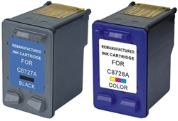HP 27/28 Remanufactured Ink Cartridge Combo Black C8727A/Color C8728A $22.95 Free Shipping