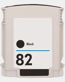 HP 82 black remanufactured ink cartridge, part CH565A