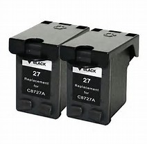 HP 27 Black 2-Pack Remanufactured Ink Cartridges C8727A