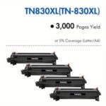 Brother TN830XL Compatible 4-Pack High Yield Toners