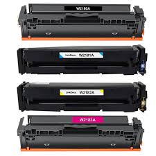Compatible Canon 075H toner 4-pack with black, cyan, magenta, and yellow cartridges