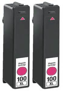 Lexmark 100XL 2-Pack Magenta Compatible Ink Cartridges 14N1070 $18.90 ($9.45 each) Free Shipping