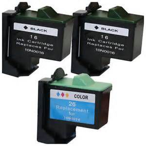 Lexmark 16, 26 3-Pack Re-Manufactured Ink Combo 2 Black, 1 Color $35.00