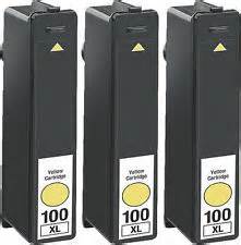Lexmark 100XL 3-Pack Yellow Ink Cartridges 14N1071 $24.00 ($8.00 each) Free Shipping