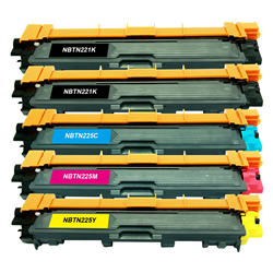 Brother TN221/TN225 5-Pack Compatible Combo $11 each ($55.00) Ships Free