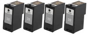 Lexmark 32 Black 4-Pack 200 Page Ink Cartridges (18C0032) $11.10 each