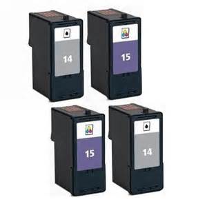 Re-manufactured Lexmark 14, 15 4-Pack Combo Ink for X2600, Z2300 series (2 Black, 2 Colors) $19.00ea ($76.00)